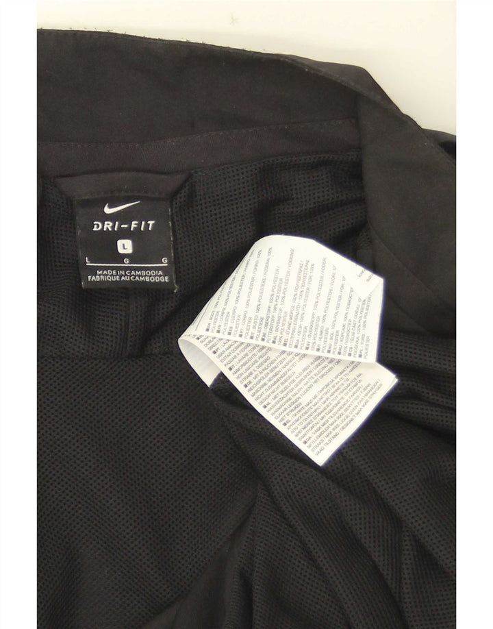 Jachetă de top pentru trening grafic Dri Fit Nike pentru bărbați, mare, negru, color block