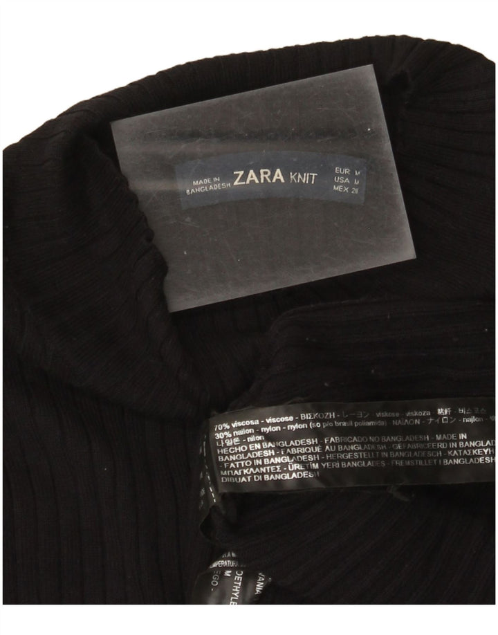 Rochie cu pulover pentru femei Zara UK 12 Medium Black Viscose