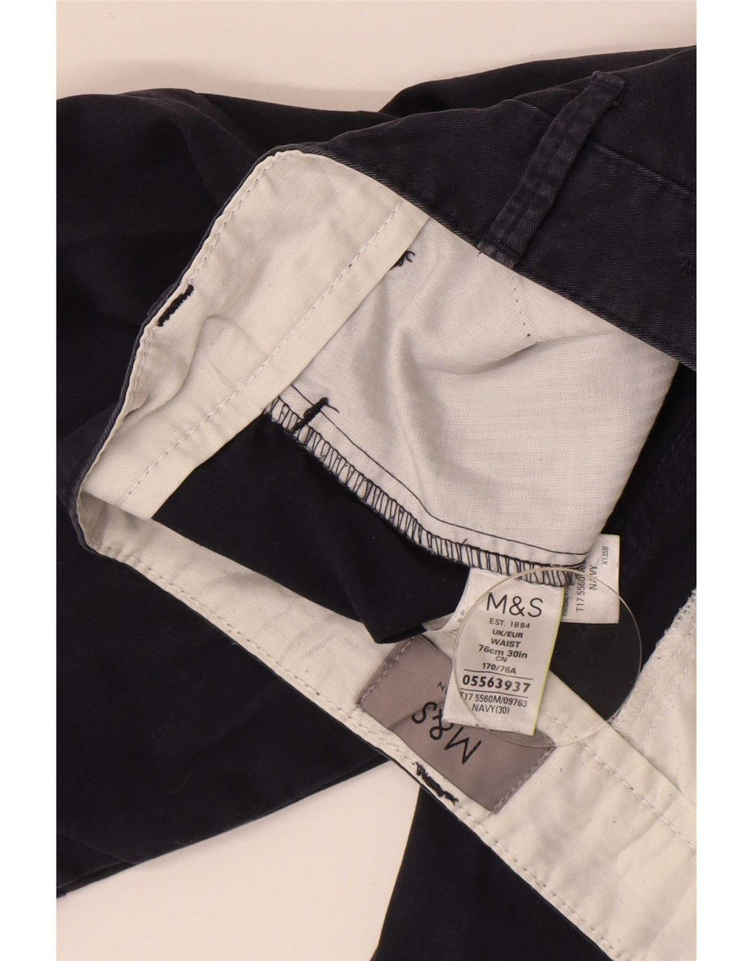 Pantaloni scurți chino pentru bărbați Marks & Spencer W30, mediu, bleumarin, bumbac