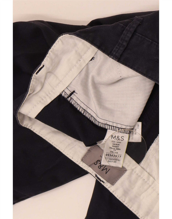 Pantaloni scurți chino pentru bărbați Marks & Spencer W30, mediu, bleumarin, bumbac