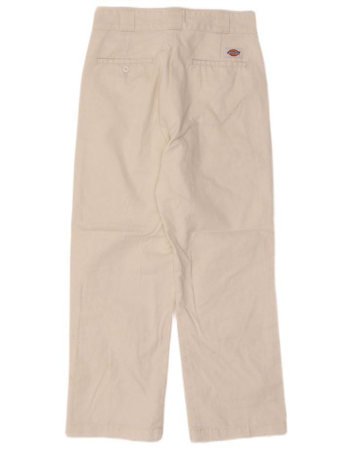 Pantaloni tăiați pentru femei Dickies cu talie înaltă L28 L25 Poliester alb