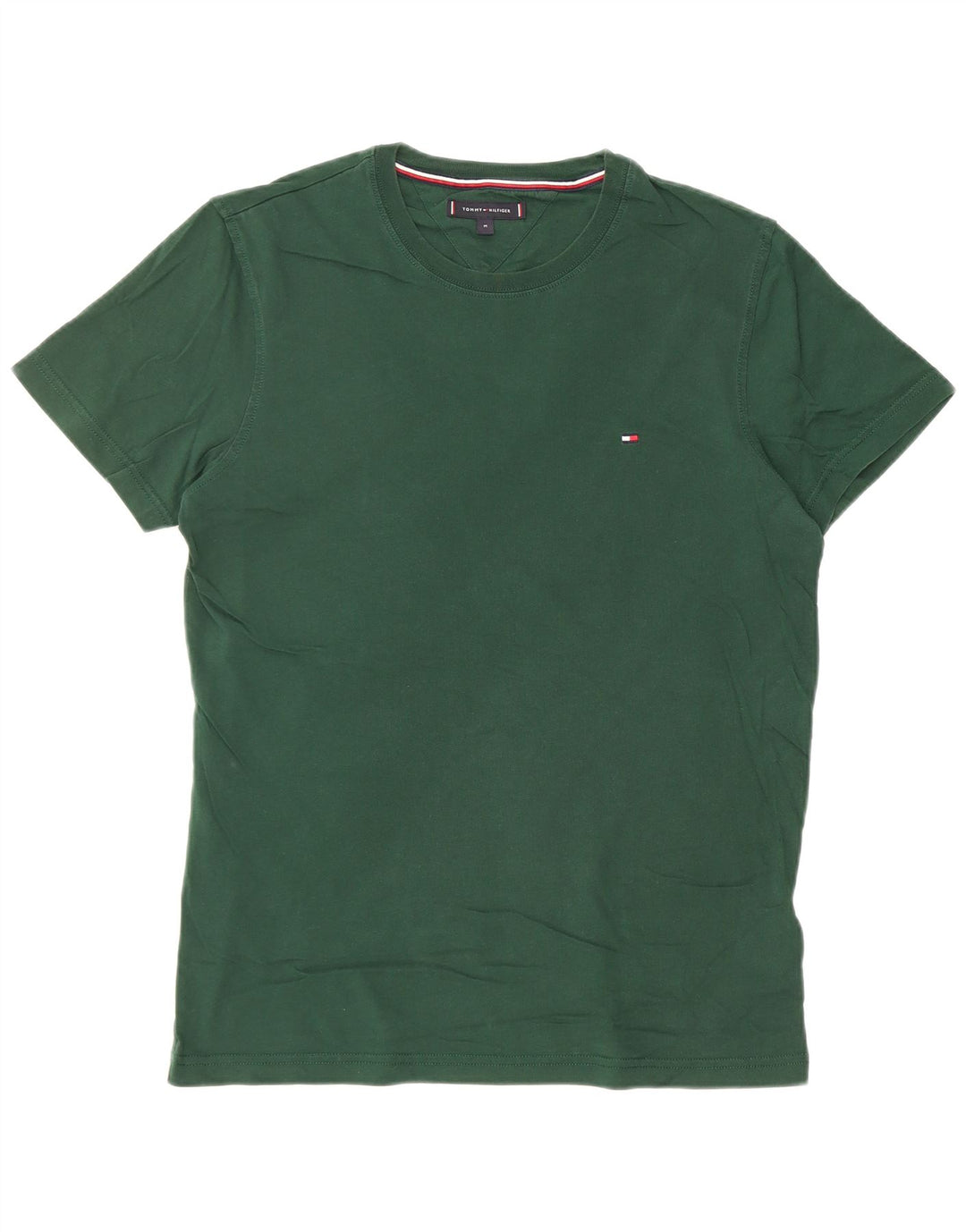 TOMMY HILFIGER Mens T-Shirt Top Medium Green Cotton