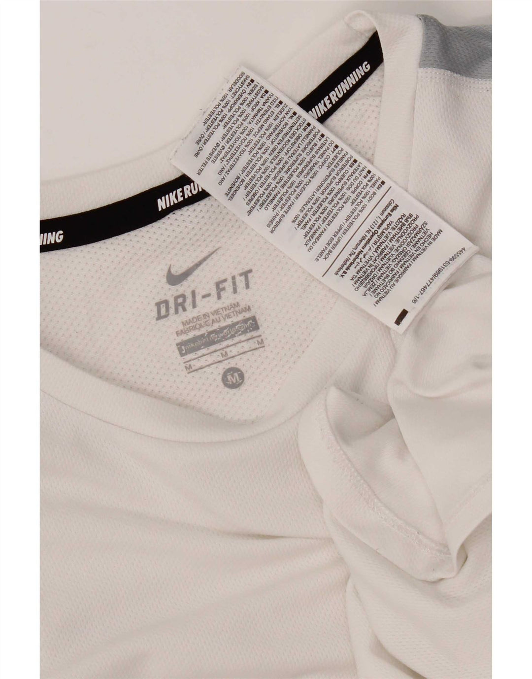 Tricou Nike Dri Fit pentru bărbați Top Mediu Alb Poliester Colorblock