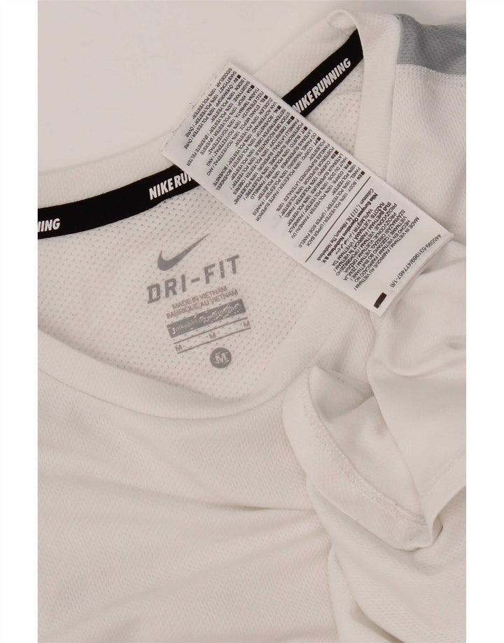 Tricou Nike Dri Fit pentru bărbați Top Mediu Alb Poliester Colorblock