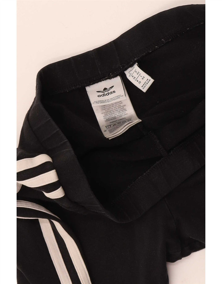 Leggings crop pentru femei Adidas UK 12, bumbac mediu negru