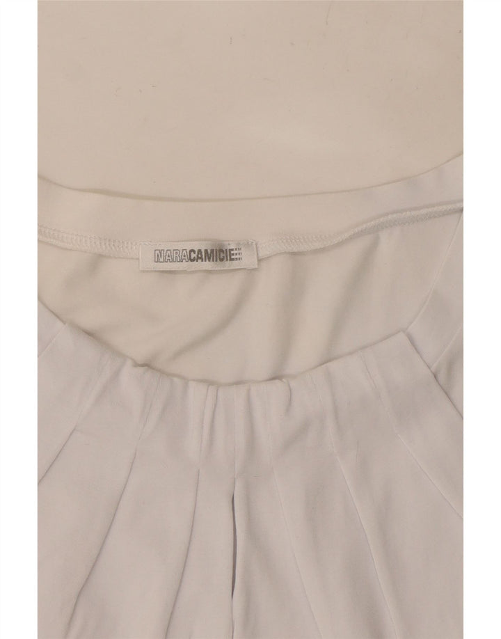 NARACAMICIE Womens Sleeveless Blouse Top UK 10 Small White Colourblock