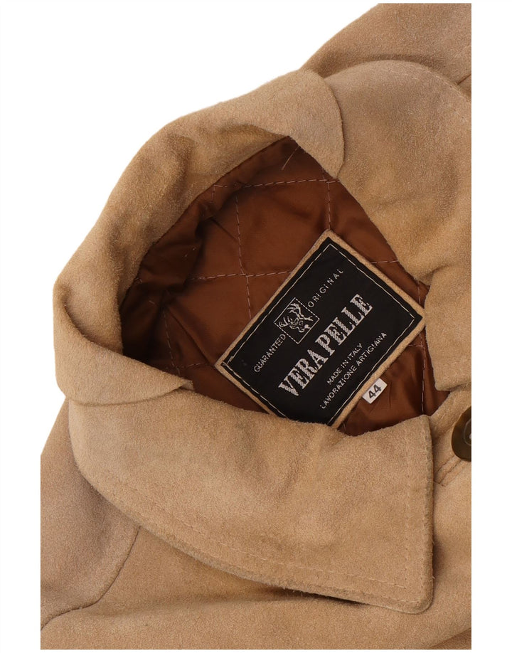 Jachetă vintage de piele intoarsa pentru femei IT 44 Medium Beige
