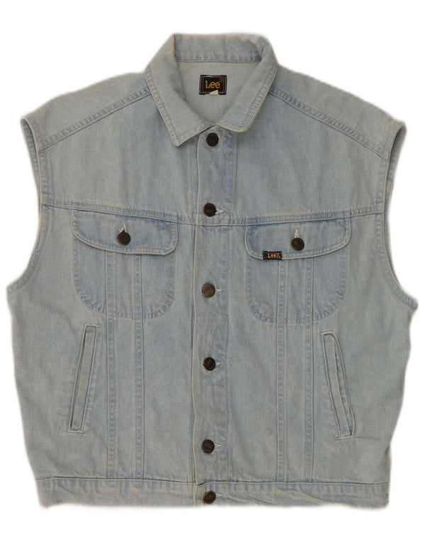 Gilet pentru femei LEE din denim UK 14 mare, albastru, bumbac