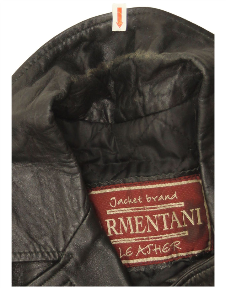 Jachetă de piele vintage pentru femei UK 14 Medium Black Leather