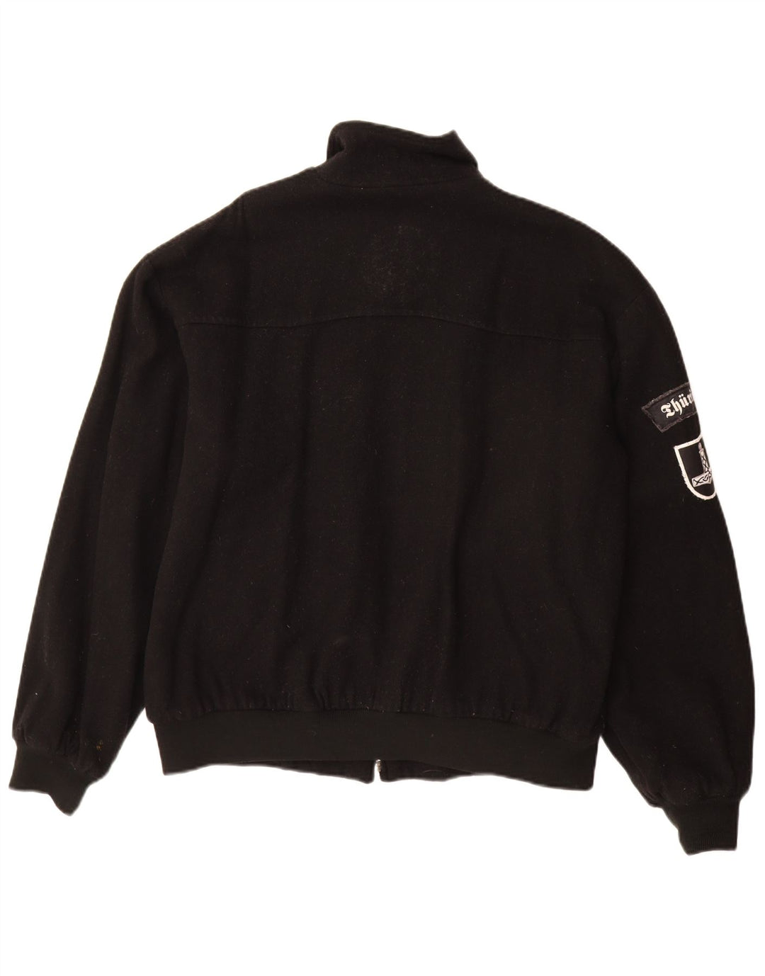 Bomber vintage pentru bărbați UK 40 mare, lână neagră