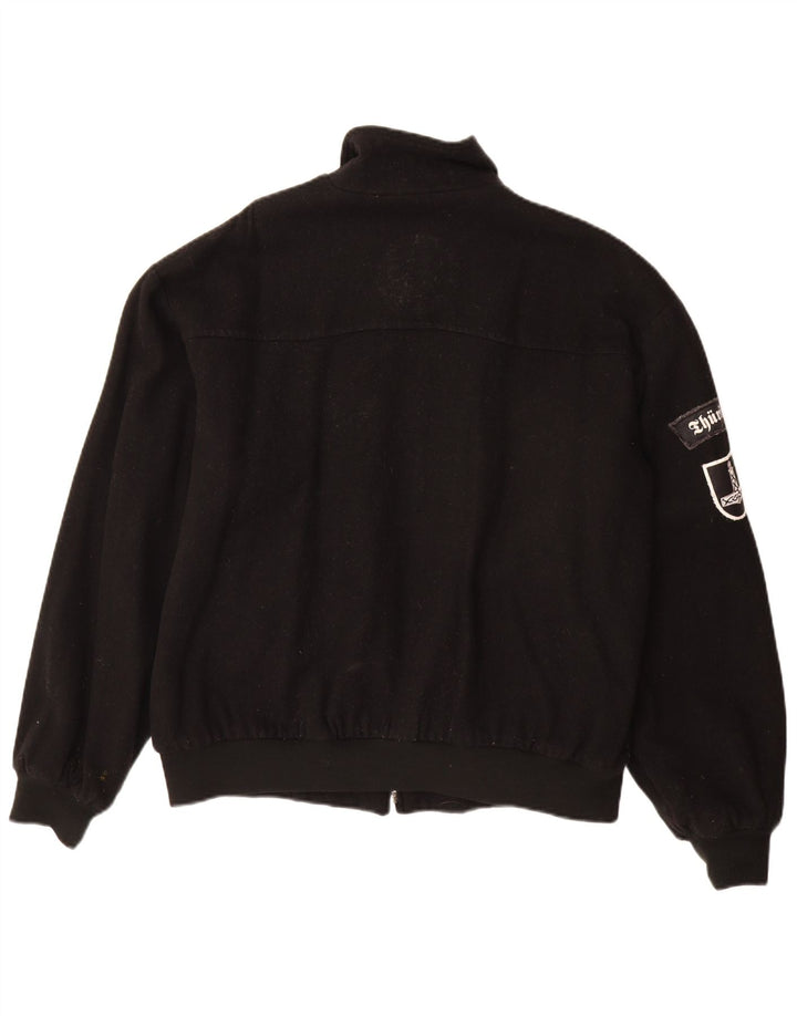 Bomber vintage pentru bărbați UK 40 mare, lână neagră