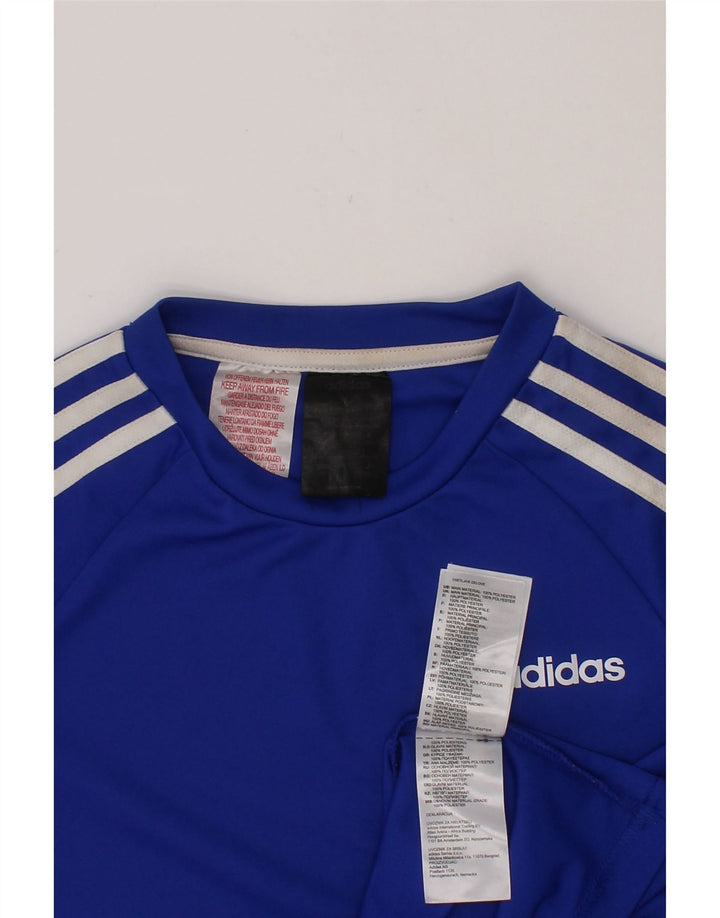 ADIDAS Boys Climalite T-Shirt Top 9-10 Years Blue Polyester Vintage Adidas and Second-Hand Adidas from Messina Hembry 