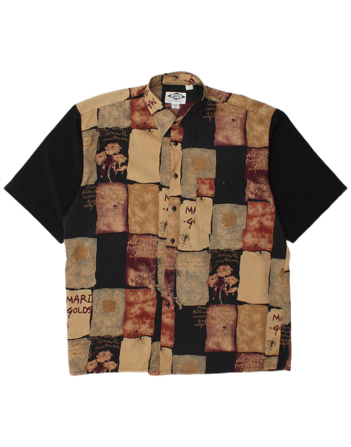 Cămașă cu mânecă scurtă pentru bărbați DAY-X Mărimea 15 1/2 Mediu Bej Poliester mozaic