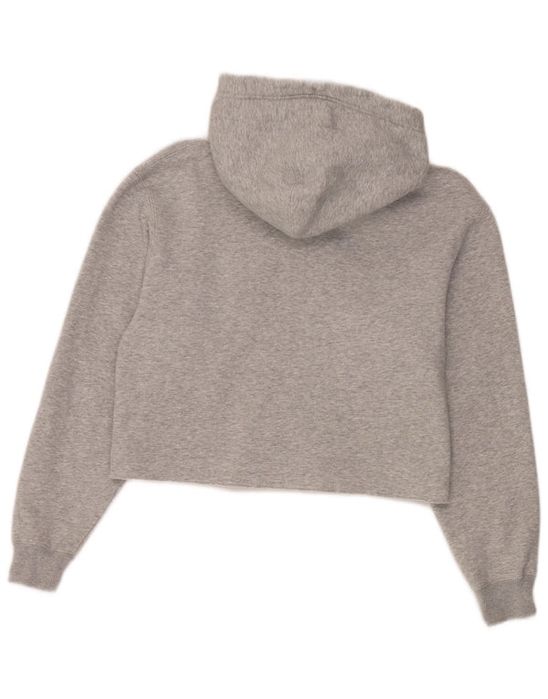 Calvin Klein Jeans pentru femei Crop Oversized Hoodie Pulover UK 10 Small Gri