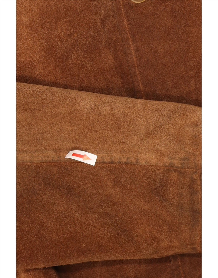 Jachetă vintage pentru bărbați din piele intoarsa IT 54 2XL din piele maro