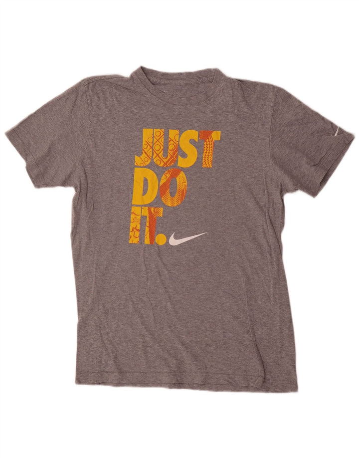 Tricou grafic Nike pentru bărbați, cu croiala standard, top, gri mediu