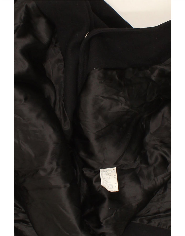 BENETTON Womens Overcoat IT 42 Medium Black Wool Vintage Benetton and Second-Hand Benetton from Messina Hembry 