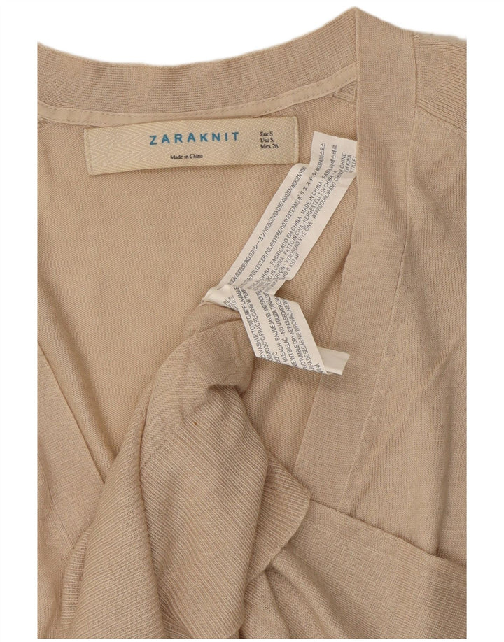 Pulover cardigan pentru femei ZARA UK 10 mic din viscoză albă