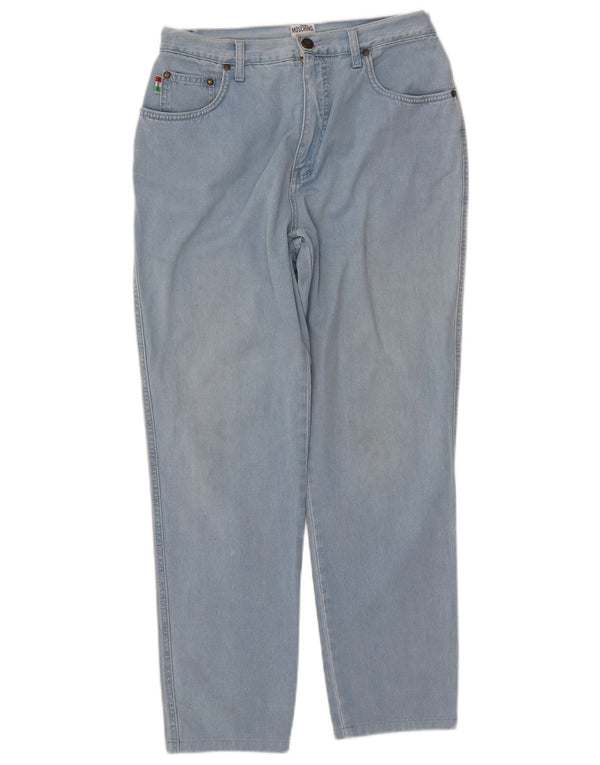 Blugi conici pentru femei cu talie înaltă MOSCHINO L33 L27 bumbac albastru