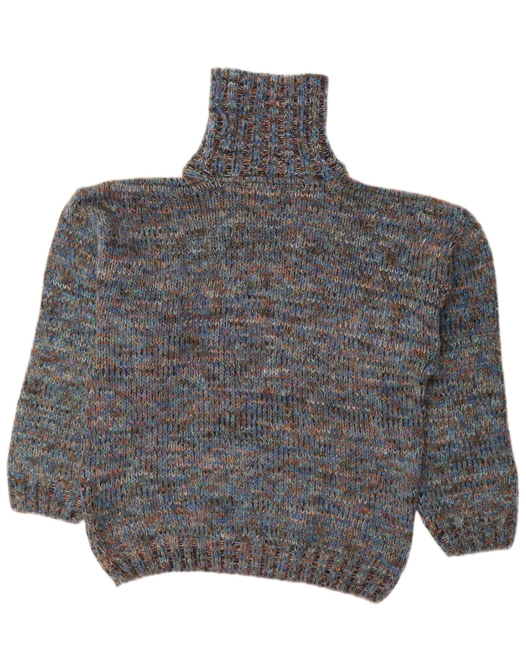 NORTH POLE Pulover cu gât rulat pentru bărbați, lână cu pete albastre medii