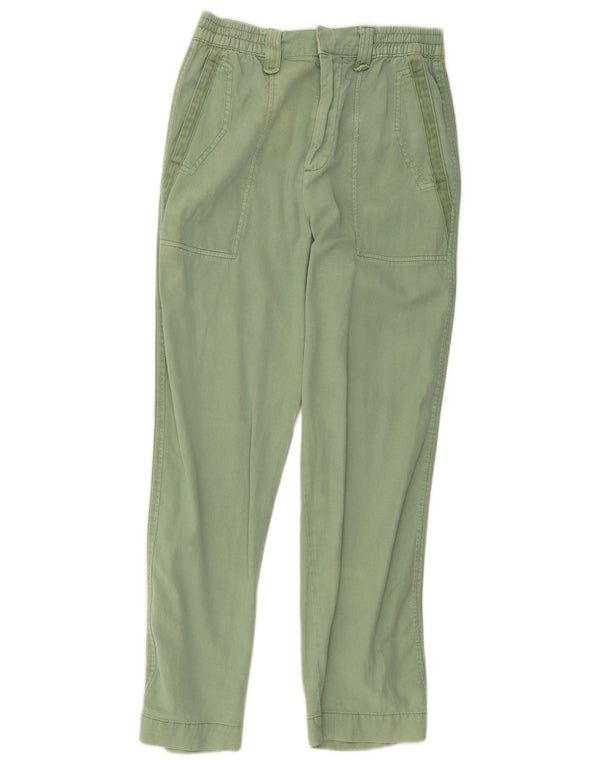 Pantaloni Chino Drepți Zara Femei Mici L28 L27 Verde