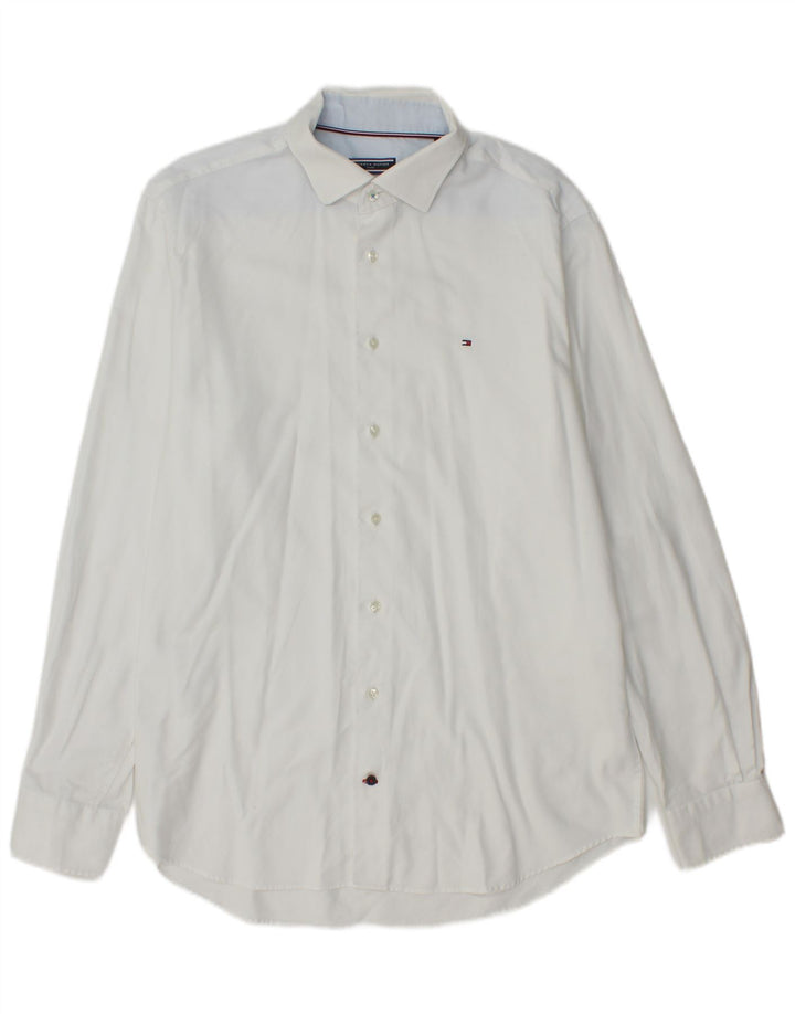 Cămașă Tommy Hilfiger pentru bărbați, cu formă normală, mărimea 42 16 1/2 mare, albă