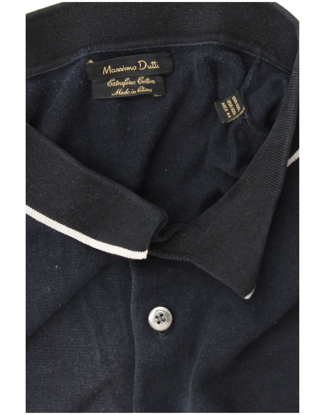 Cămașă polo Massimo Dutti pentru bărbați 2XL bumbac bleumarin