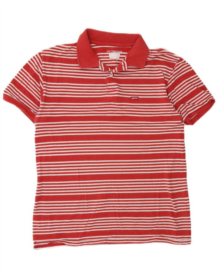 Tricou polo Levi's pentru bărbați, bumbac cu dungi roșii medii