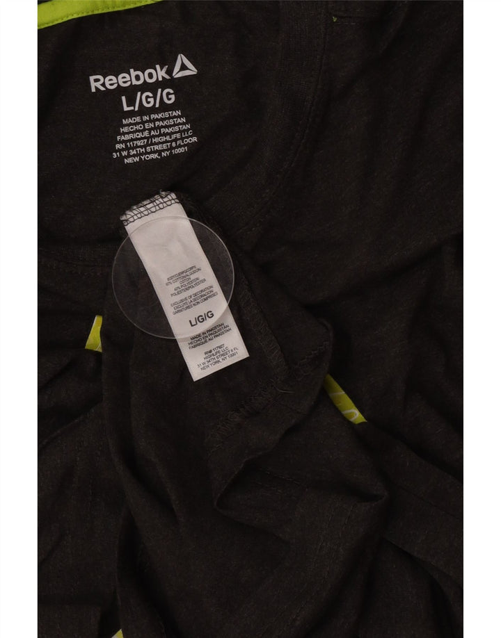 Tricou grafic Reebok pentru bărbați Top mare din bumbac gri