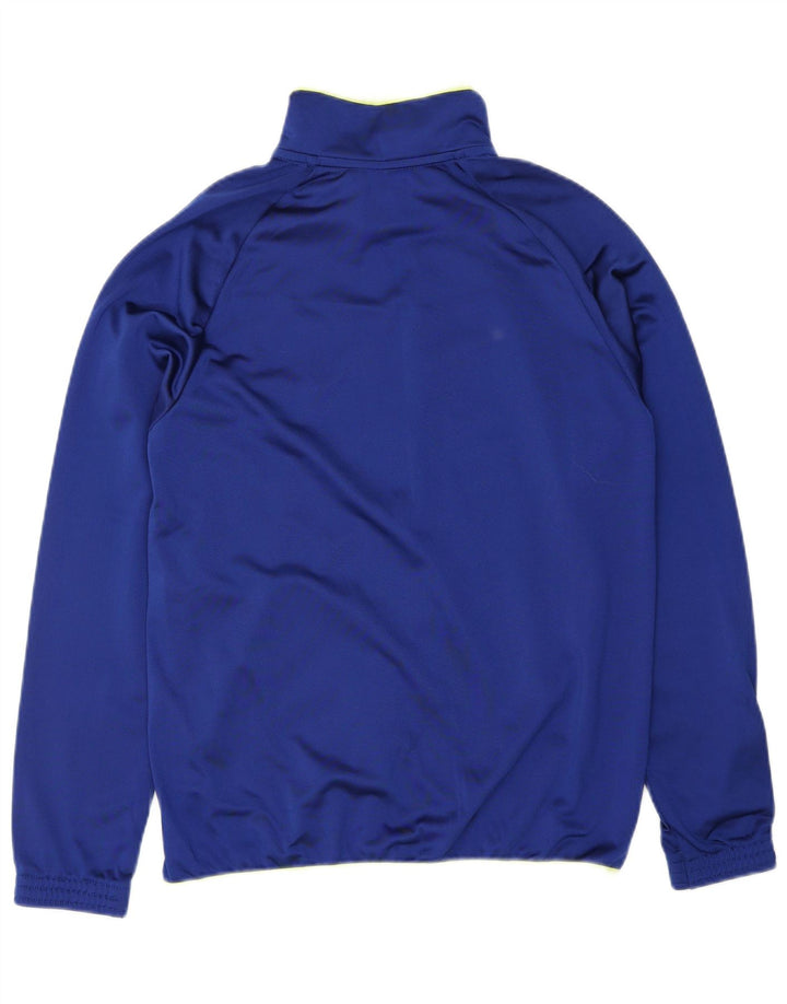 ADIDAS Boys Graphic Tracksuit Top Jacket 13-14 Years Blue Polyester