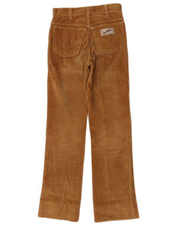 Pantaloni drepți din velur pentru femei Vintage W25 L29 bumbac maro