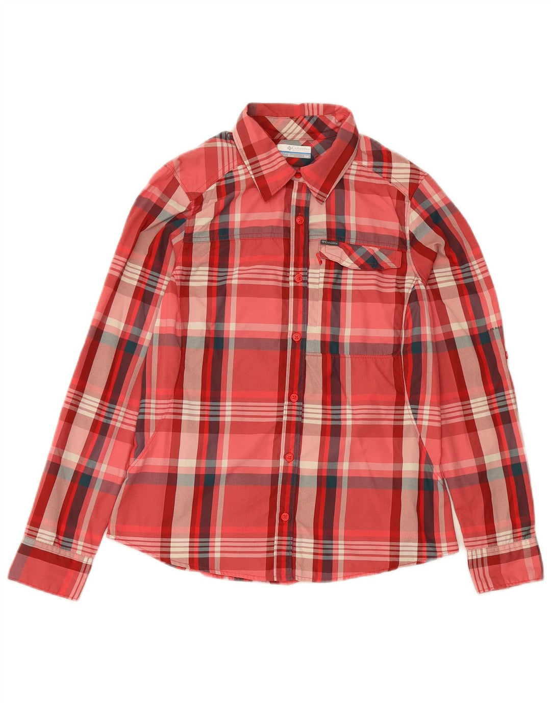COLUMBIA Womens Shirt UK 10 Small Red Plaid Nylon
