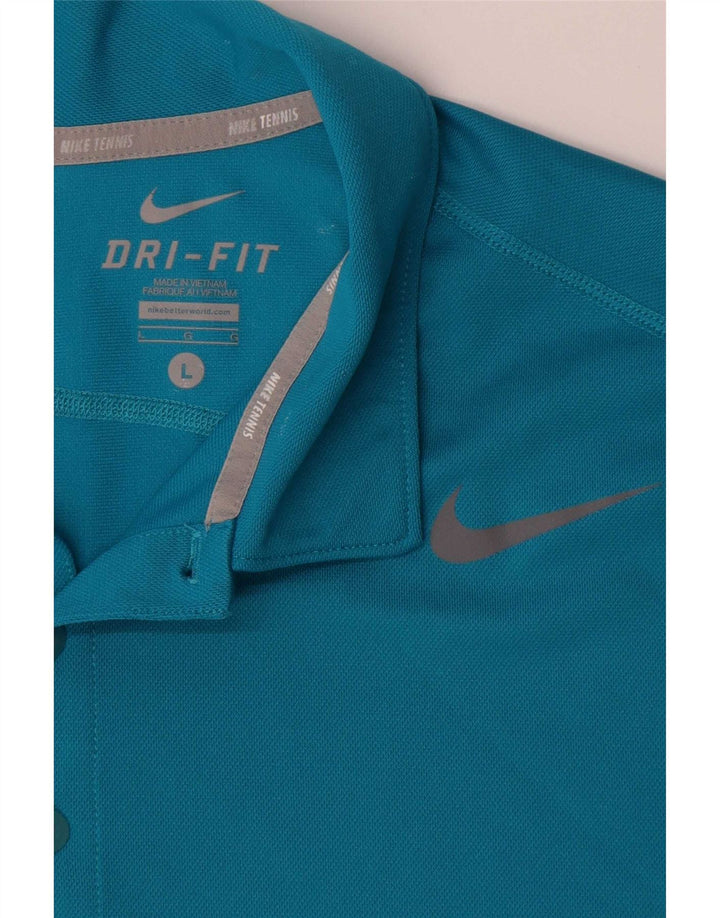 Tricou polo Nike Dri Fit pentru bărbați, mare, albastru, poliester