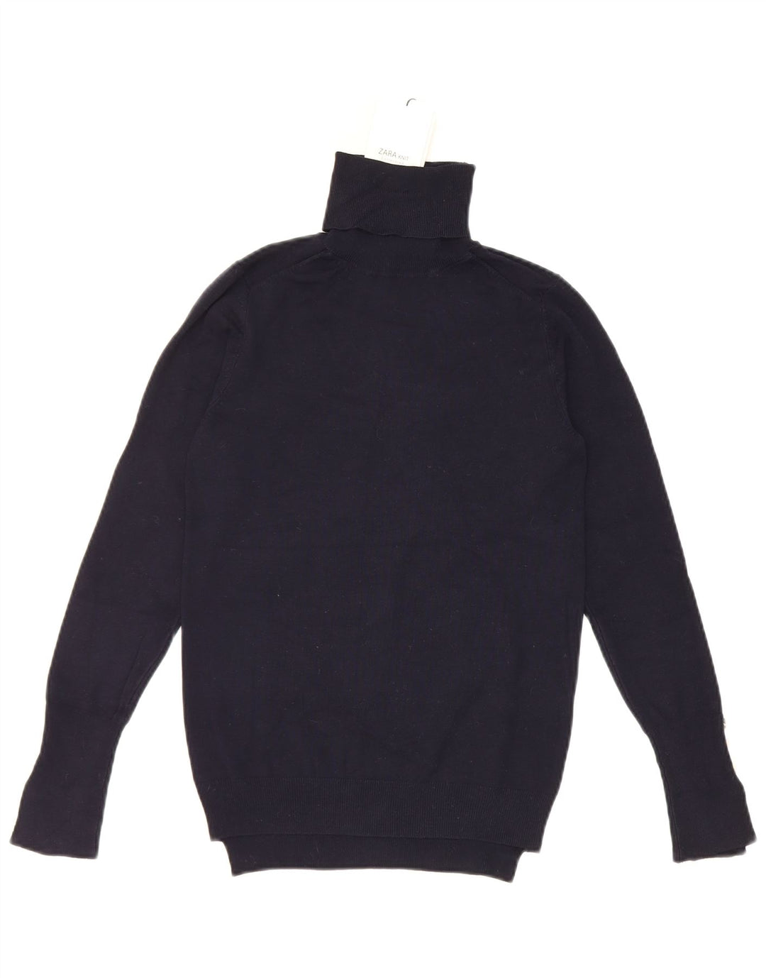 Pulover pentru femei Zara cu gât rulat UK 12 Medium Bleumarin Viscoză