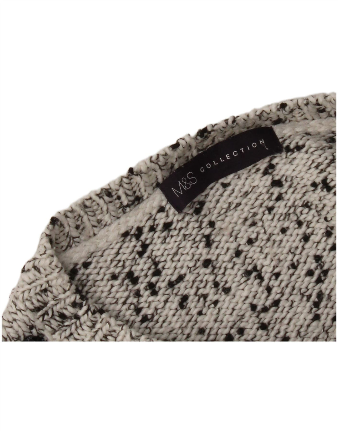 Pulover pentru femei Marks & Spencer cu gâtul cu barca UK 12 Medium Gri Pete