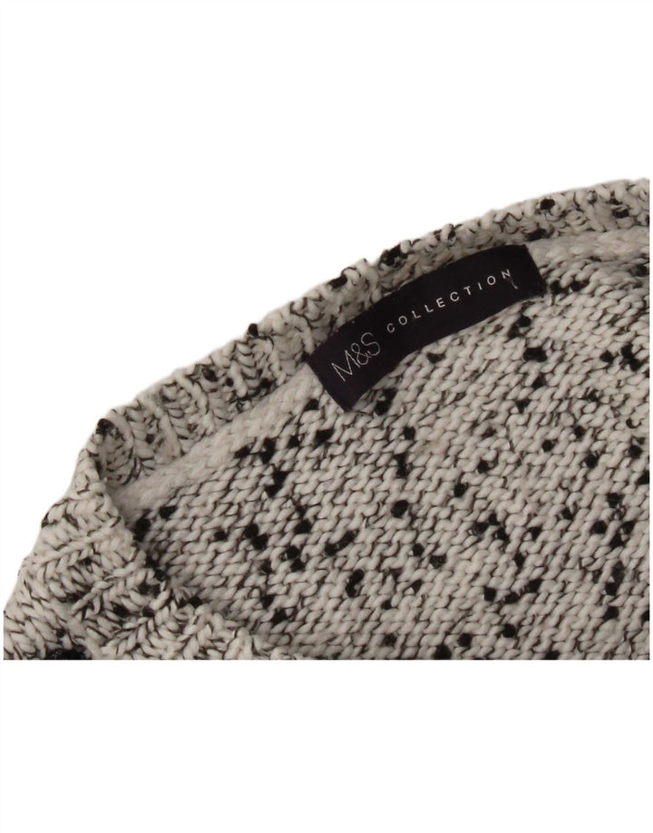 Pulover pentru femei Marks & Spencer cu gâtul cu barca UK 12 Medium Gri Pete