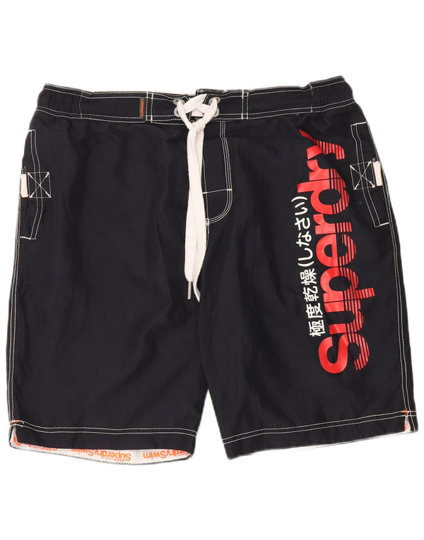 Pantaloni scurți de înot grafic pentru bărbați Superdry 2XL poliester negru