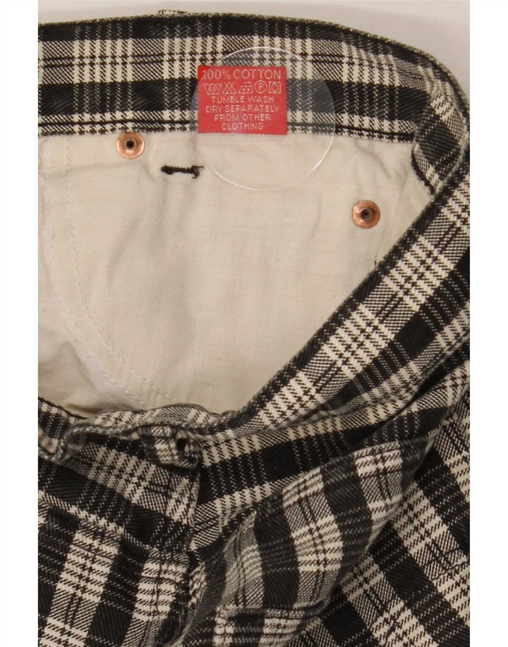 Pantaloni Capri pentru femei Pit Stop W32 L19, bumbac cu check negru