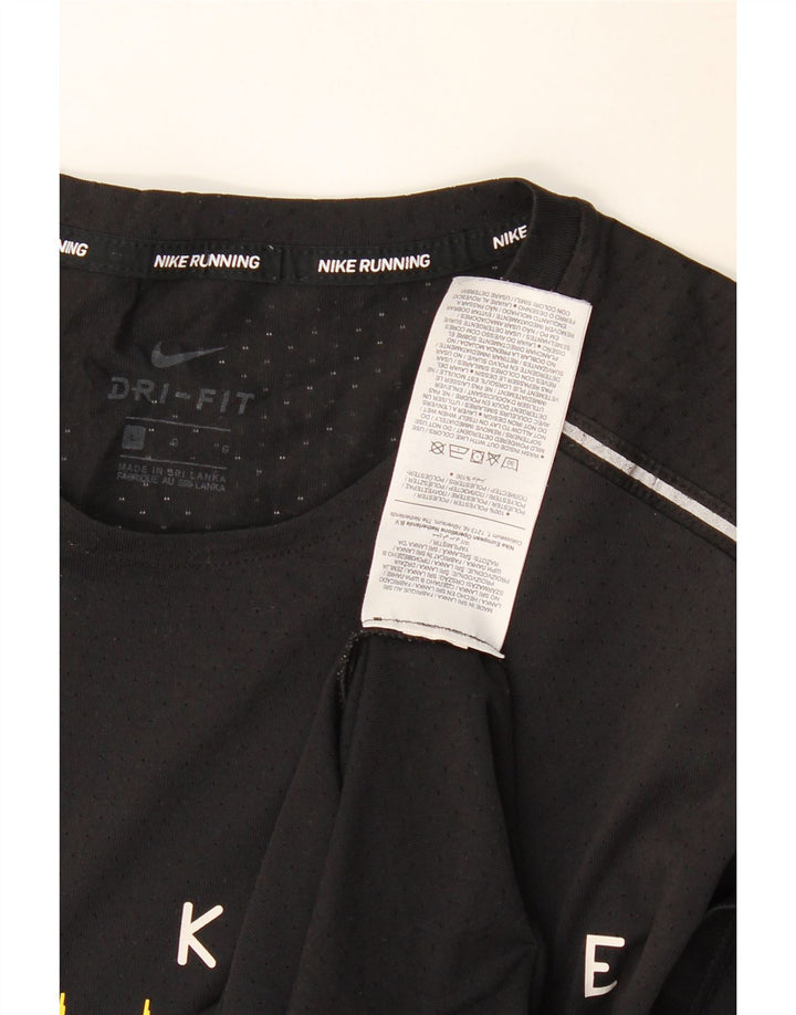 Tricou grafic NIKE Dri Fit pentru bărbați Top mare din poliester negru
