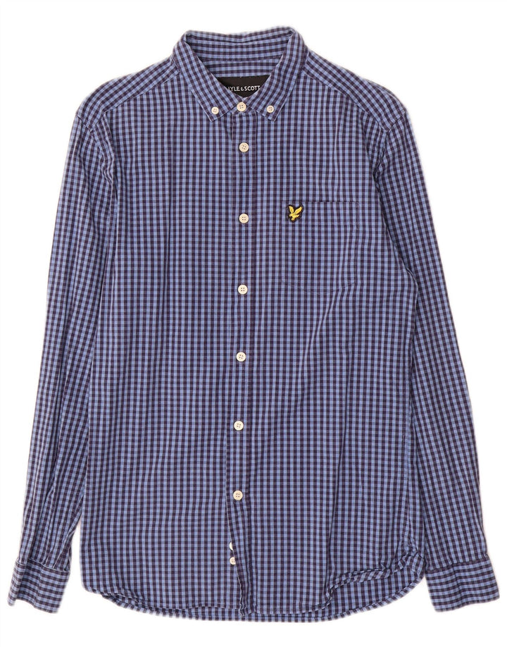 Cămașă pentru bărbați Lyle & Scott Slim Fit, albastru mediu Gingham