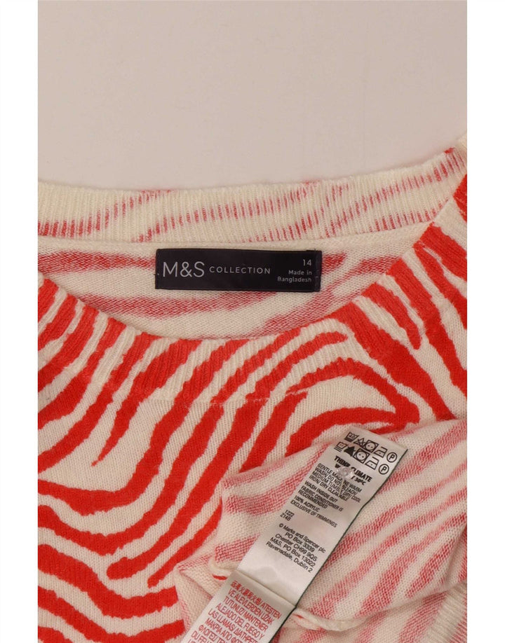 Pulover pentru femei Marks & Spencer cu gâtul cu barca UK 14 Medium Red