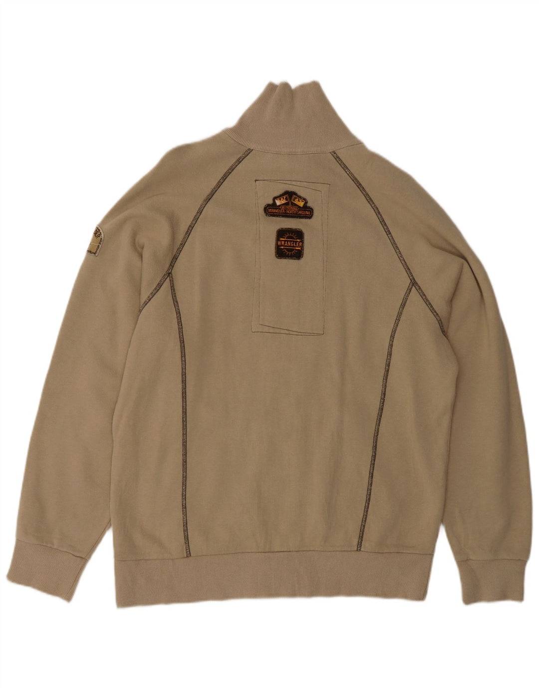 WRANGLER Mens Tracksuit Top Jacket XL Beige Cotton