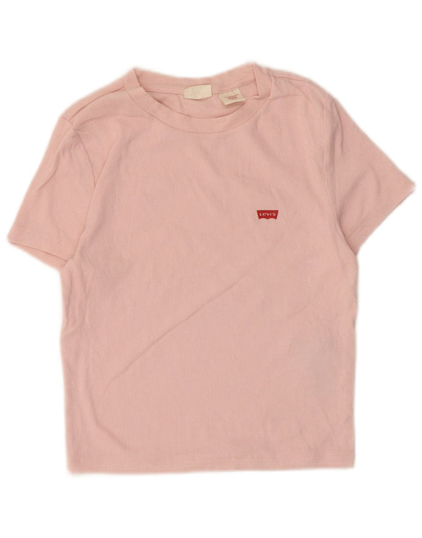 Tricou Crop Levi's pentru femei Top UK 8 Small Pink Bumbac