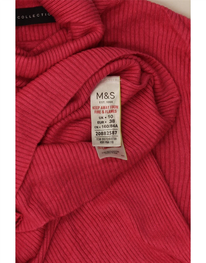 Pulover pentru femei Marks & Spencer cu gât rulat din viscoză mic, roz, UK 10
