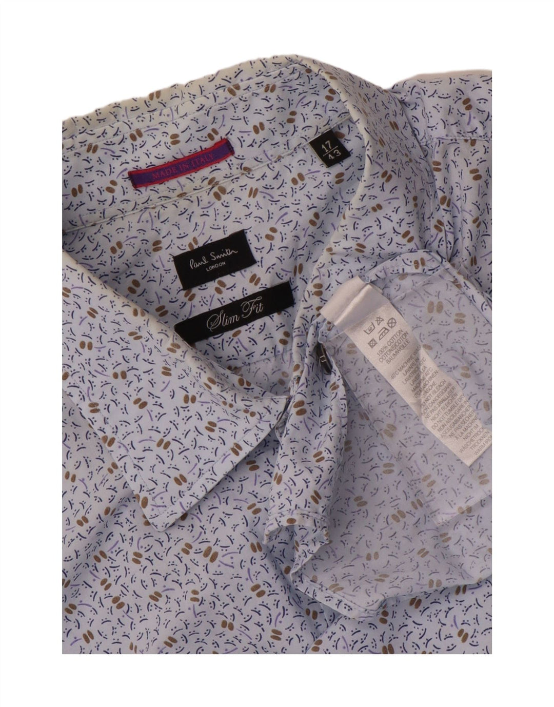 Cămașă Slim Fit Paul Smith pentru bărbați cu model abstract Mărimea 43 17 Albastru mediu