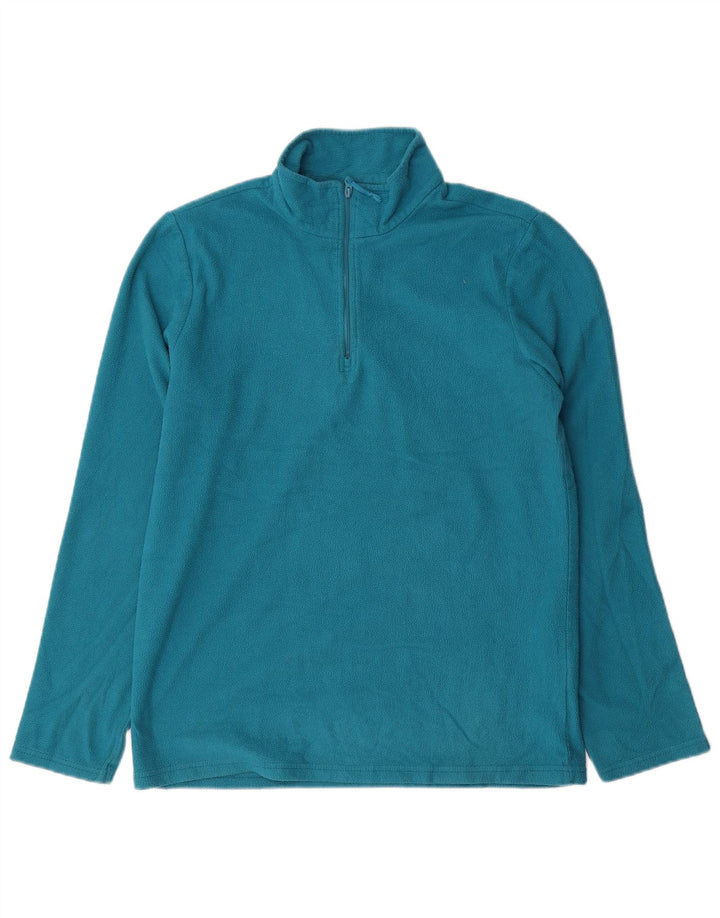 MOUNTAIN WAREHOUSE Pulover pentru bărbați, cu fermoar și gât, poliester albastru mediu