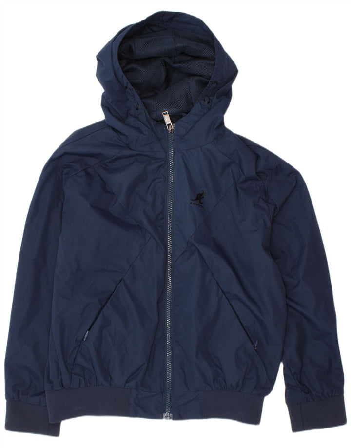 Jachetă bomber cu glugă KANGOL pentru băieți 7-8 ani poliester bleumarin