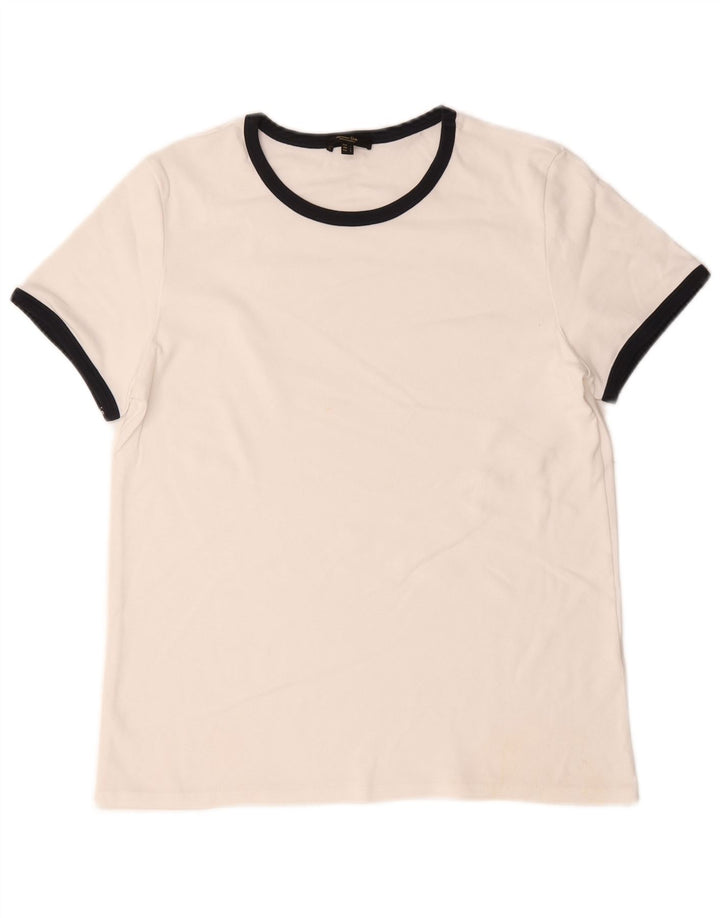 Massimo Dutti Tricou pentru femei Top UK 14 Large White Colorblock