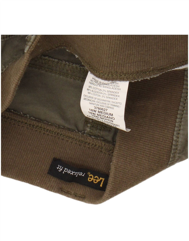 Pantaloni scurti cargo LEE pentru femei, cu o formă relaxată, US 18 2XL W40, bumbac kaki