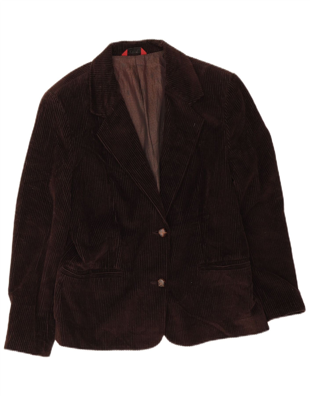 Jachetă blazer din velur cu 2 nasturi Sisley pentru femei UK 16, mare, maro, bumbac